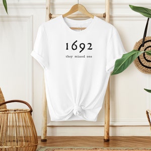 1692 Halloween crew neck bestselling Halloween t shirts, spooky season shirt, funny Halloween tees, Halloween 2023, best selling shirt White