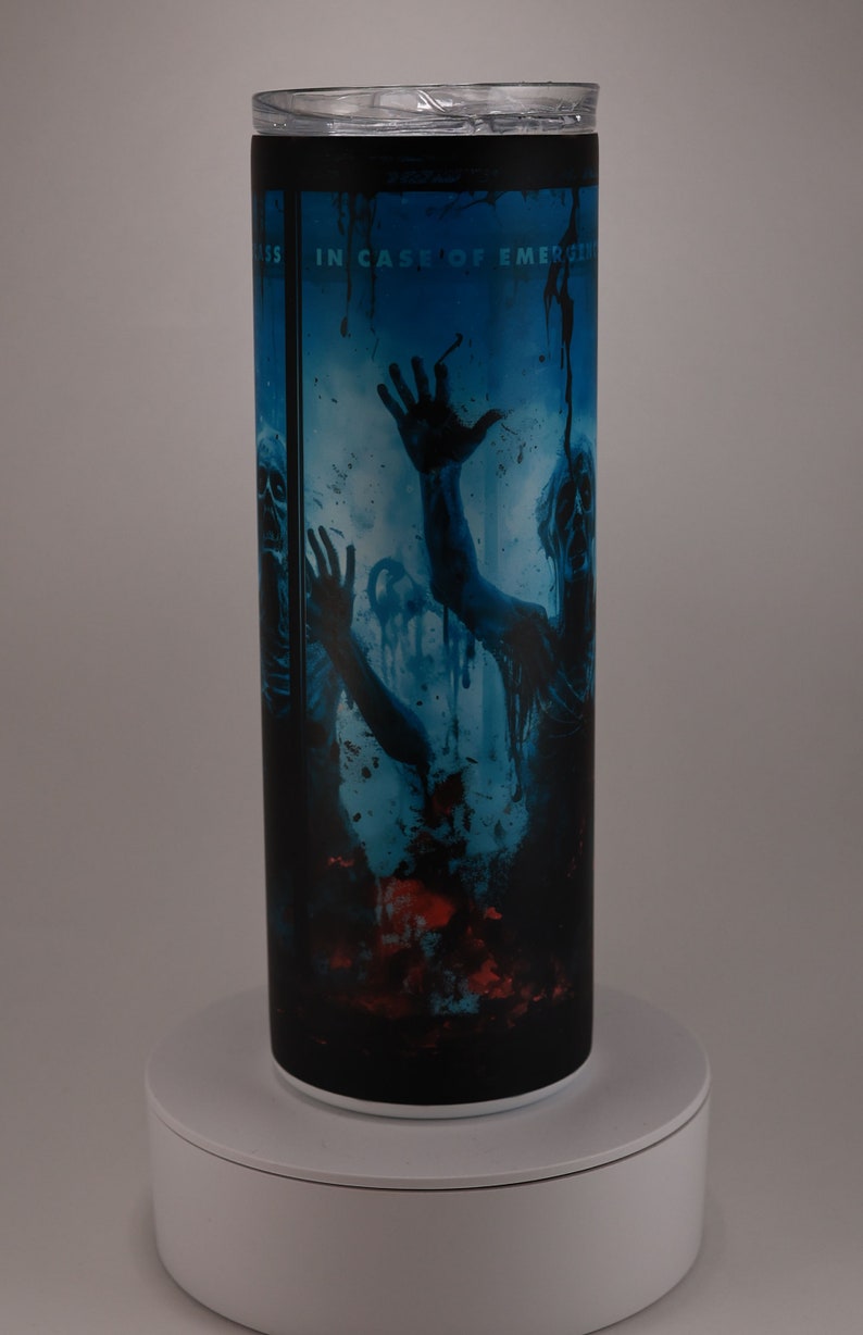 Lumineux d'Halloween personnalisé Zombie Emergency avec paille Grand gobelet d'Halloween phosphorescent Halloween 2023 image 4