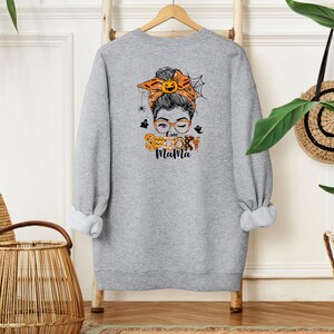 Mom Halloween Sweatshirt Spooky Mom Halloween Mama Crewneck Sweatshirt, best selling shirt image 8