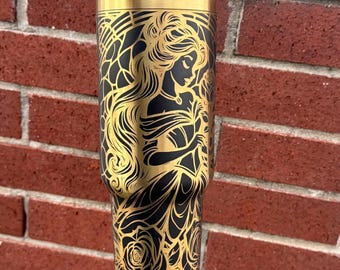 Belle "Enchanted Rose" Beauty and the Beast 40oz H20 Tumbler with Straw | Princess Tumbler | Beauty Beast Decor | Belle and Beast Tumbler