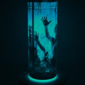 Zombie Emergency Personalized Halloween Glow Tumbler with Straw Big Glow in the Dark Halloween Tumbler Halloween 2023 image 7