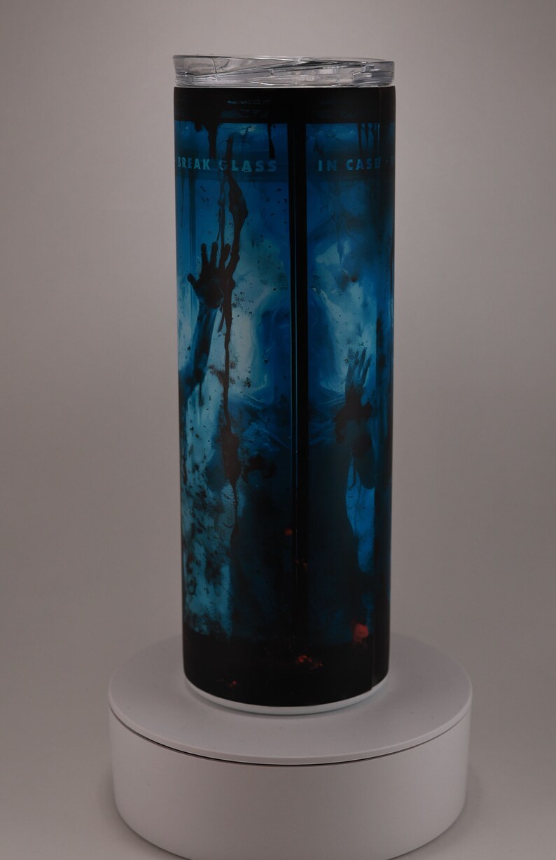 Zombie Emergency Personalized Halloween Glow Tumbler with Straw Big Glow in the Dark Halloween Tumbler Halloween 2023 image 10