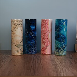 Vaso de mármol personalizado con tapa y paja / Vasos delgados personalizados de 20 oz o 30 oz Sand