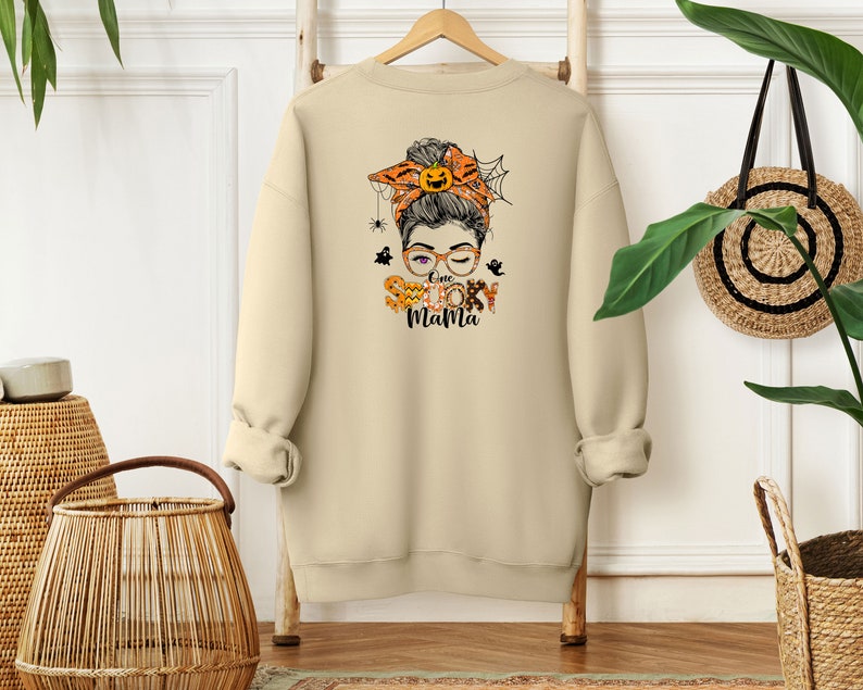 Mom Halloween Sweatshirt Spooky Mom Halloween Mama Crewneck Sweatshirt, best selling shirt image 2