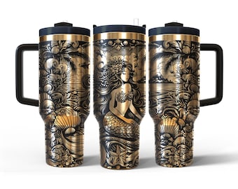 Mermaid Tail Fantasy Cup | Laser-Engraved 40 oz Stainless Steel H2O Tumbler