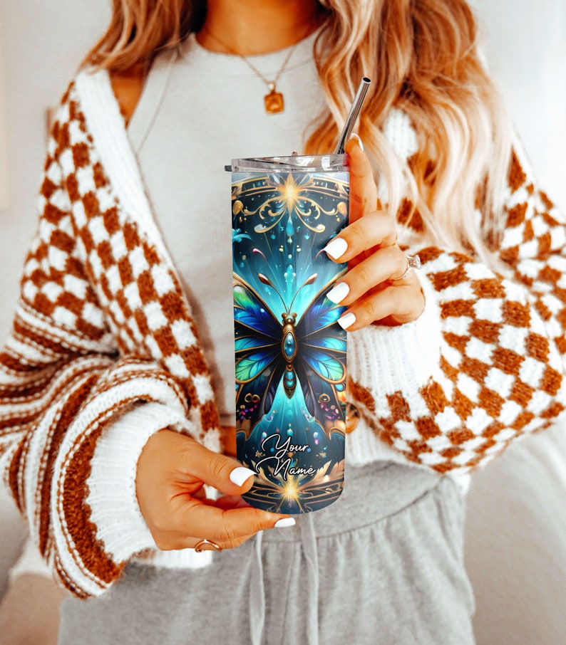 Glass Butterfly 20oz 30oz Personalized Tumbler image 8