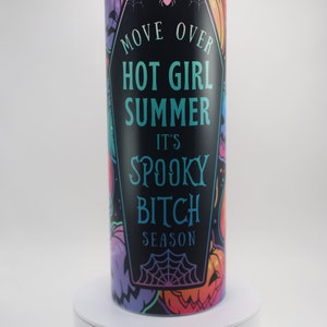 Spooky Bitch Personalized Halloween Glow Tumbler with Straw Big Glow in the Dark Halloween Tumbler Halloween 2023 image 8