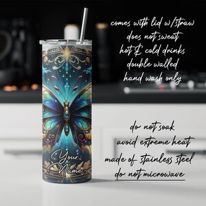 Glass Butterfly 20oz 30oz Personalized Tumbler image 5
