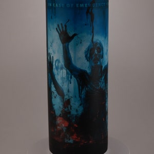 Zombie Emergency Personalized Halloween Glow Tumbler with Straw Big Glow in the Dark Halloween Tumbler Halloween 2023 image 8