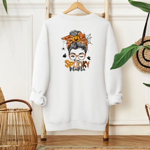 Mom Halloween Sweatshirt Spooky Mom Halloween Mama Crewneck Sweatshirt, best selling shirt image 7