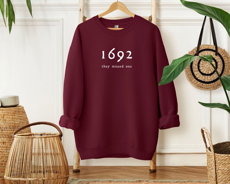 1692 Halloween crew neck bestselling Halloween t shirts, spooky season shirt, funny Halloween tees, Halloween 2023, best selling shirt Maroon