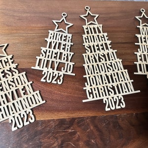 Personalized Family Names Christmas Tree Ornament