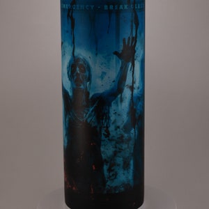 Zombie Emergency Personalized Halloween Glow Tumbler with Straw Big Glow in the Dark Halloween Tumbler Halloween 2023 image 2