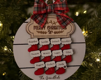 Large Family Christmas Ornament | Family of 7 Personalized Christmas ornament | Family of 8 Christmas Ornament