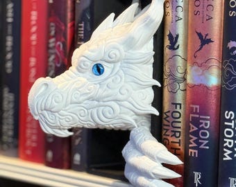 Cloud Dragon Book Nook with or without Tail | Fantasy Book Shelf Decor for Bookish Collectors and Dragon Rider Book Lovers
