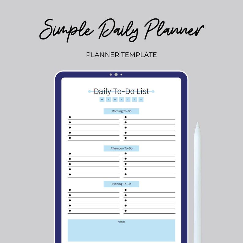 Simple Planner Example Printable Simple Planner, Planner for Organization & Productivity in ...