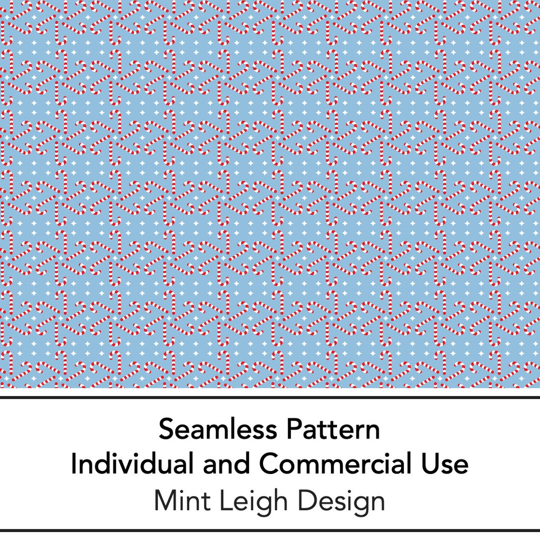 Candy Cane Seamless Pattern for Fabric, Digital Download, Repeat ...