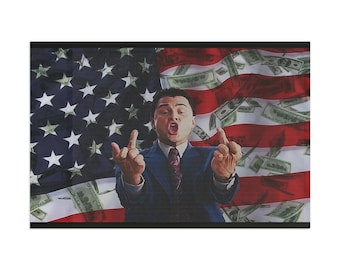 Wolf Of Wall Street Jordan Belfort American Flag Middle Finger Flag