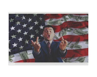 Wolf Of Wall Street Jordan Belfort American Flag Middle Finger Flag