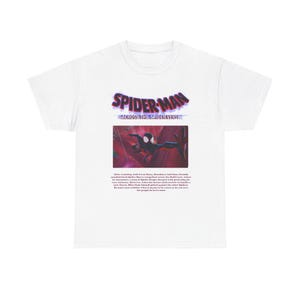 Spider-Man über den Spinnen-Vers Miles Morales Up Hochwertiges Grafik-T-Shirt | Unisex Heavy Cotton Tee