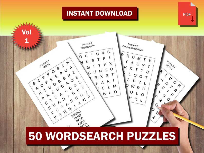 50 Word Search Printables Fun and Educational 50 Word - Etsy