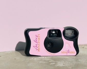 2 x Kodak Disposable Camera Wrap Cover sticker pink and orange hens party, miss to mrs  **byo camera, sticker wrap only**