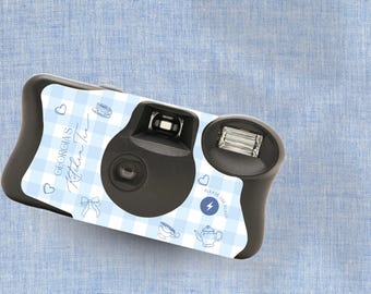 2 x Kodak Disposable Camera Wrap Cover kitchen tea  hand drawn, illustration hens party 2 x stickers **byo camera, sticker wrap only**