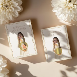 Bebé o Comida de Bebé – Juego de Raspar para Baby Shower / Juego de Raspar Personalizado / Tarjetas Impresas con Pegatinas para Rascar / Decoración