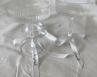 Bow Placecards, bridesmaid gift, glassware carm, drink tag