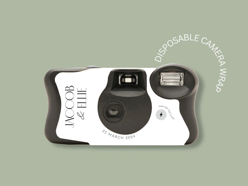 2 x Kodak Disposable Camera Wrap Cover Minimal Style, wedding 2 x stickers byo camera, sticker wrap only image 3
