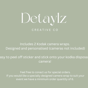 10 Kodak Disposable Camera Sticker Wraps, Customised Wedding Camera ...