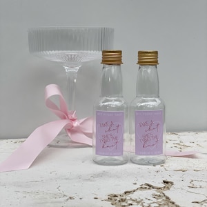 Wedding favour shot bottle stickers