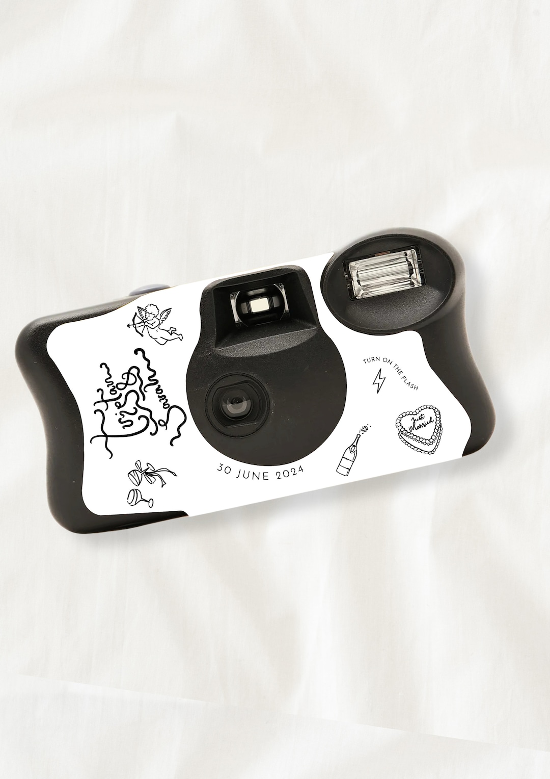 2 X Kodak Disposable Camera Wrap Cover Hand Drawn, Illustration Wedding