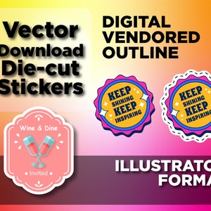 Vectorize Vector cutting line for any design for Sticker Ready Print