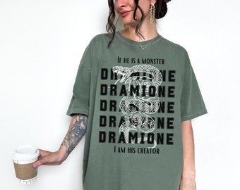 T-shirt Dramione couleurs confort Malfoy T-shirt Manacled Fan Fiction Bookish Fan Fiction Magic HP Merch Menacled Fan Fiction merchandising Snake House Green