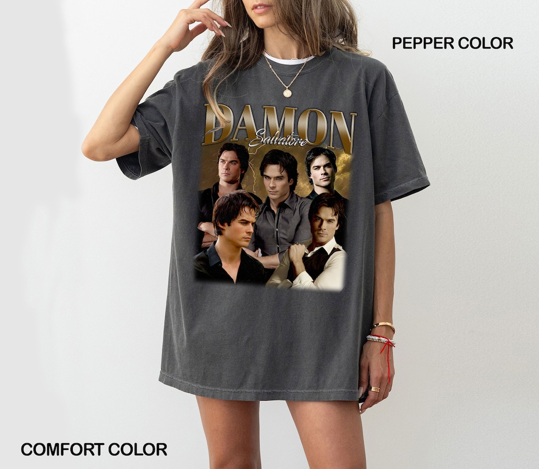 Retro Damon Salvatore Tshirt Damon Salvatore Tee Damon Etsy UK
