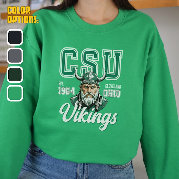 CSU Sweatshirt, Vikings School Logo, Cleveland State University, Ohio Vikes Crewneck, Football Fan, Basketball Clothes, Baseball Apparel