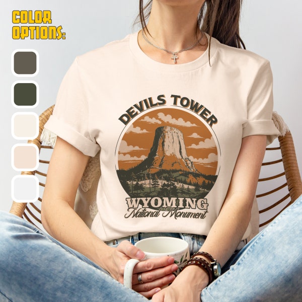 Devils Tower Shirt, Bear Lodge Butte Gifts, Wyoming Wilderness, National Monument Clothes, Black Hills Outdoor Wear, Traveling and Hiking