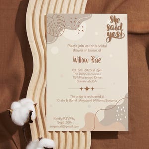 Boho Bridal Shower Bundle • Instant Download Canva Templates • Invitation, Welcome Sign, Games + Decor