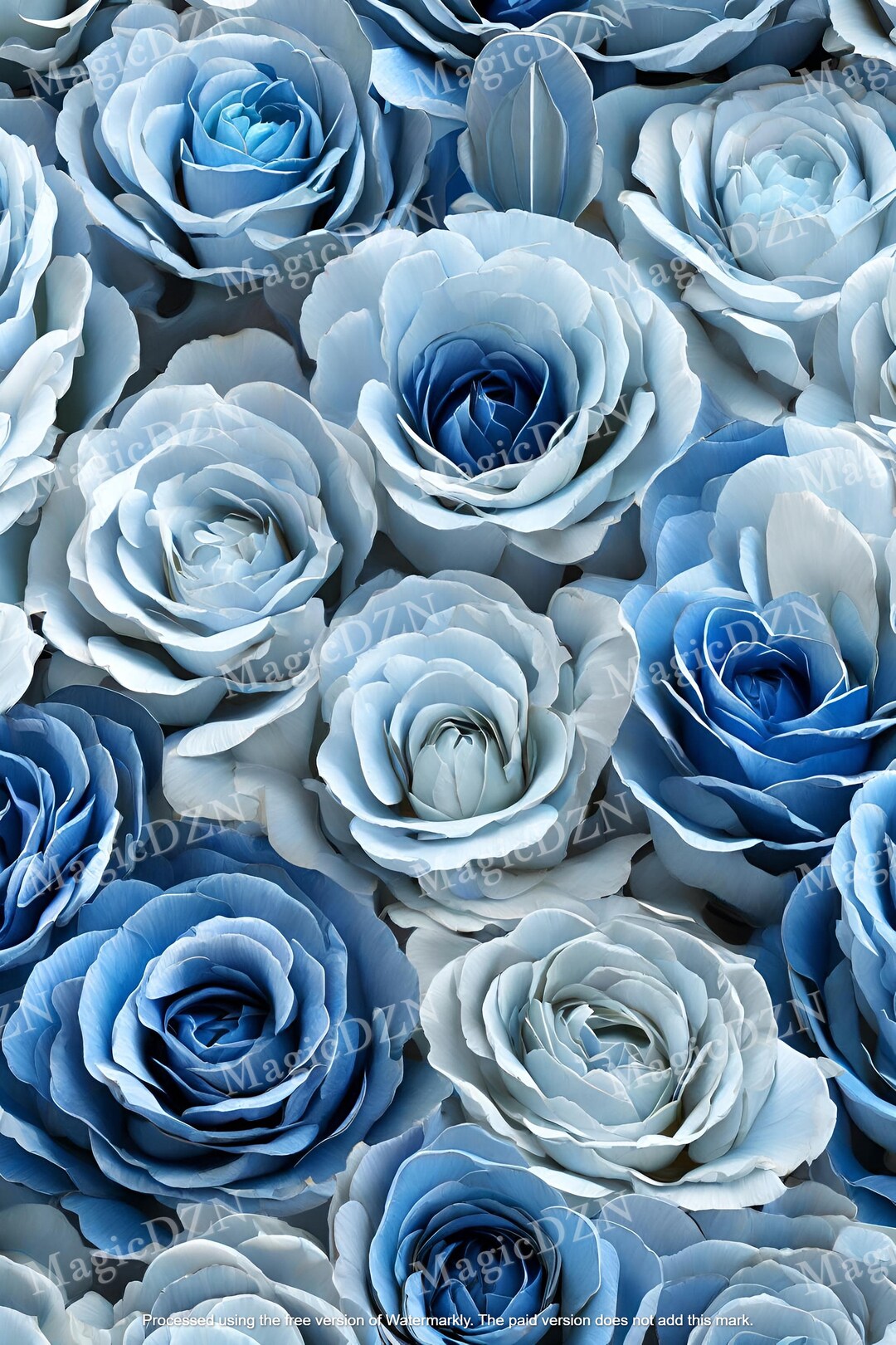Blue White Roses iPhone 13 Pro Wallpaper Art Background Screenlock