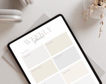 WEEKLY PLANNER, printable PDF file, 4 versions