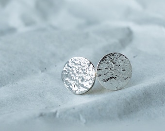 Reticulated Sterling Silver Stud Earrings – Recycled Silver – Unique Textured Handmade Jewelry