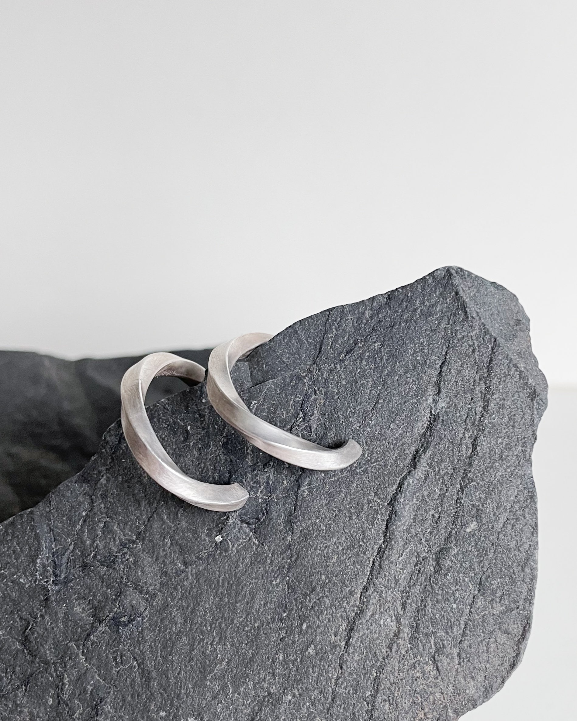 Twisted Sterling Silver Hoop Earrings – Handmade Lightweight