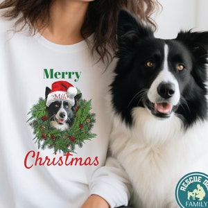 Custom Dog Face Merry Christmas Sweater, Personalized Dog Portrait Xmas Sweater, Dog People Christmas Sweatshirt, Custom Dog Sweatshirt Gift