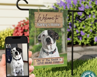 Custom Dog Garden Flag Using Pet Photo, Personalized Welcome Yard Banner, Dog Yard Flag Gift for Dog Owner, Year-Round Welcome Garden Banner