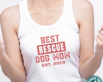 Custom Dog Mom Tank Top, Personalized Year Established Rescue Dog Mom Shirt, Summer Tank Top For Dog Mom, Gift For Dog Mama & Dog Lover