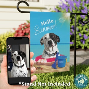 Personalized Dog Yard Flag 12x18 Inch, Custom Summer Garden Banner Gift For Dog Owner, Dog Garden Flag Using Dog Photo, Dog Yard Decor Gift
