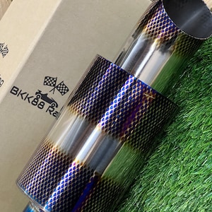 Bkk88 racing car exhaust muffler turndow tip 2.5 inlet universal auto parts brand new .