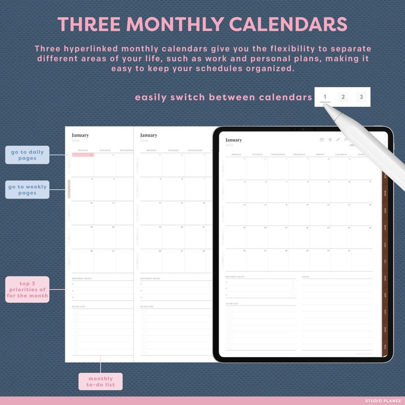 2026 Digital Planner for Goodnotes | Daily, Weekly, Monthly | Calendar ...