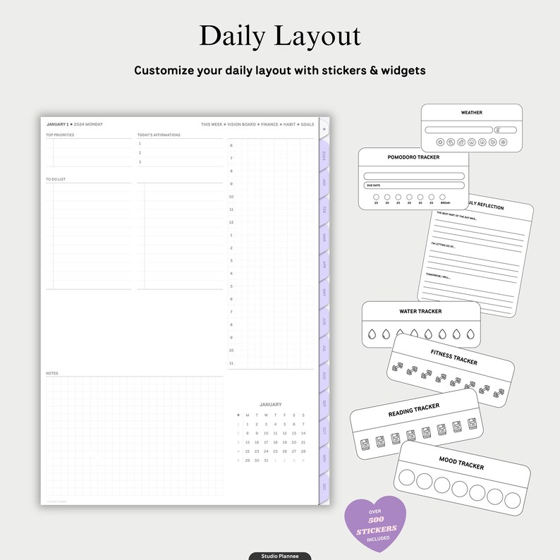 2024 Hyperlinked Digital Planner for Goodnotes and Notability, 2024